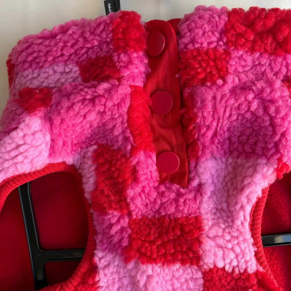 Fabdog pink Sherpa dog vest size 16 - medium small dog spot for leash Nwt - Picture 7 of 14